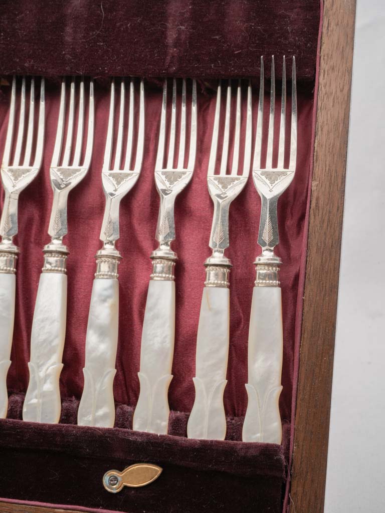 Crafted Victorian silver dessert cutlery
