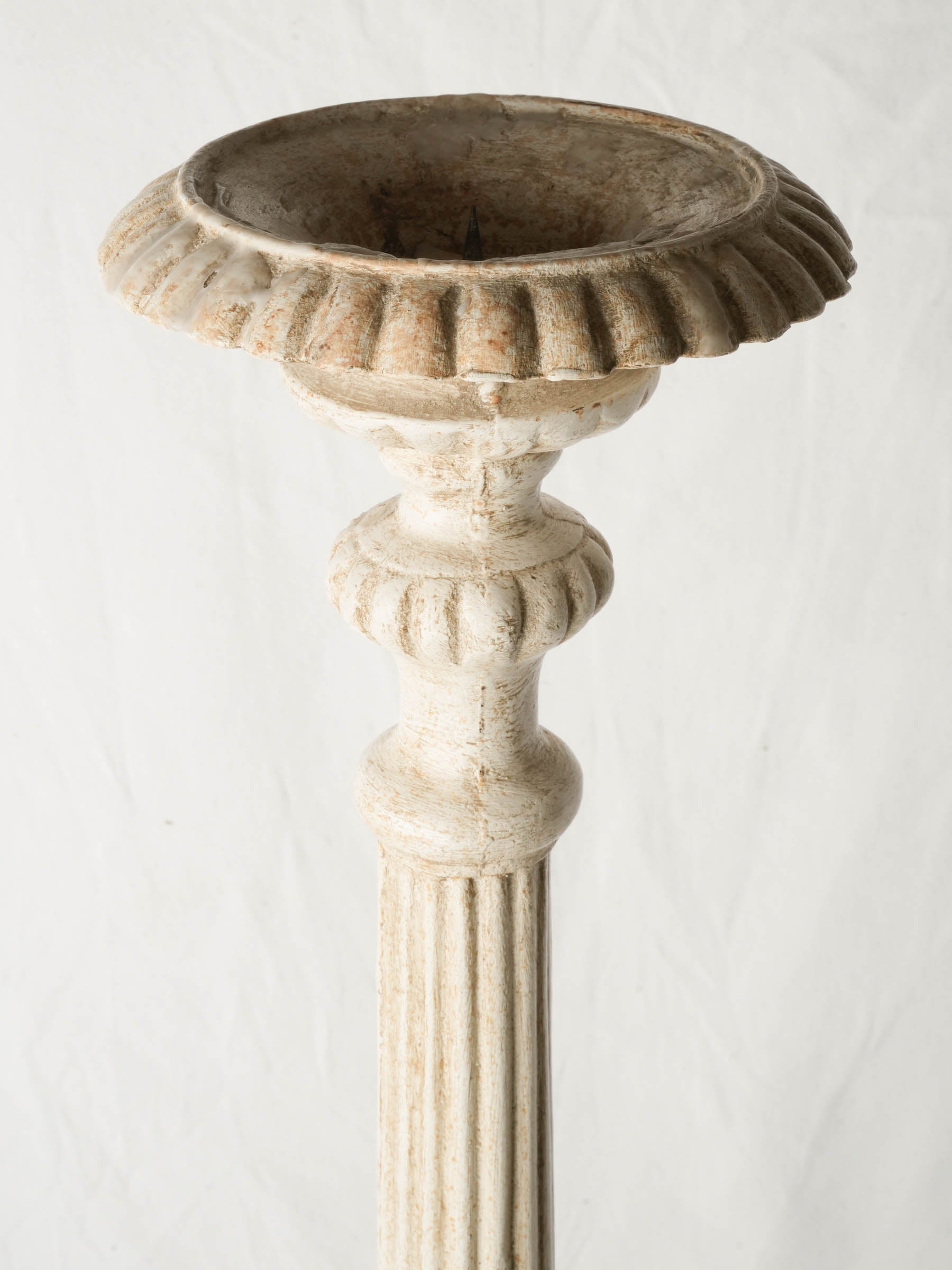 Pair of Tall Painted French Cast Iron Pricket Candlesticks- 39¾"