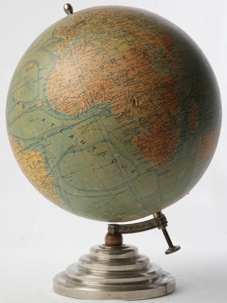 Circa 1940 French Tabletop Globe by J. Forest Girard Barrère - 17"
