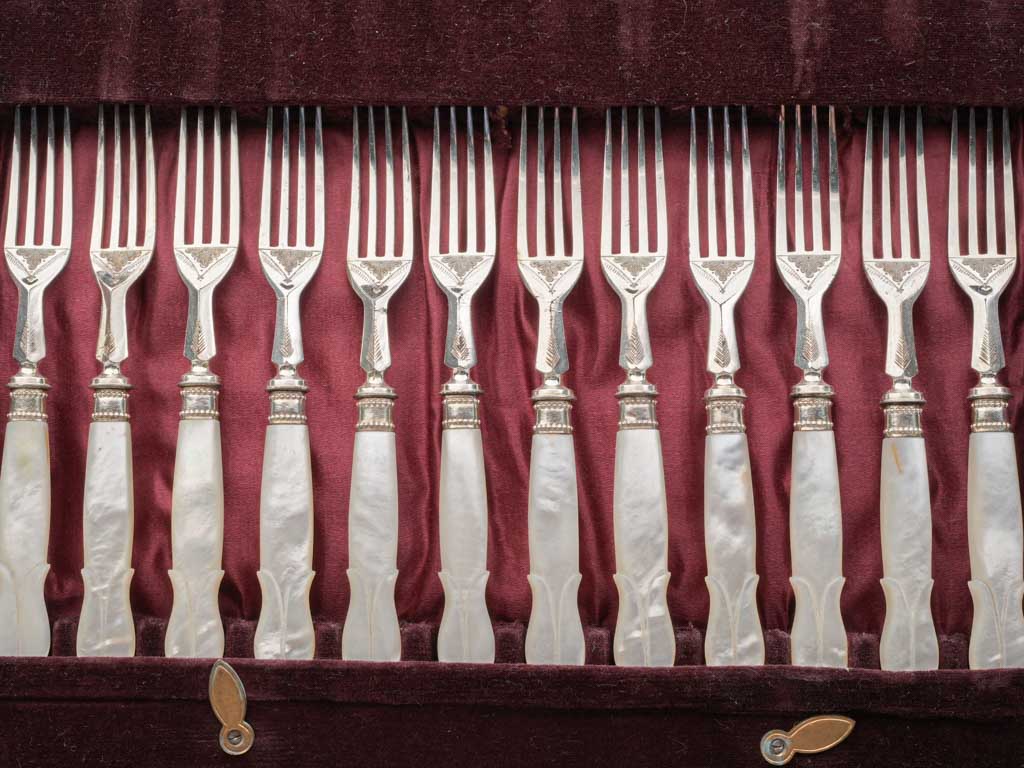 Distinctive Victorian fruit fork set