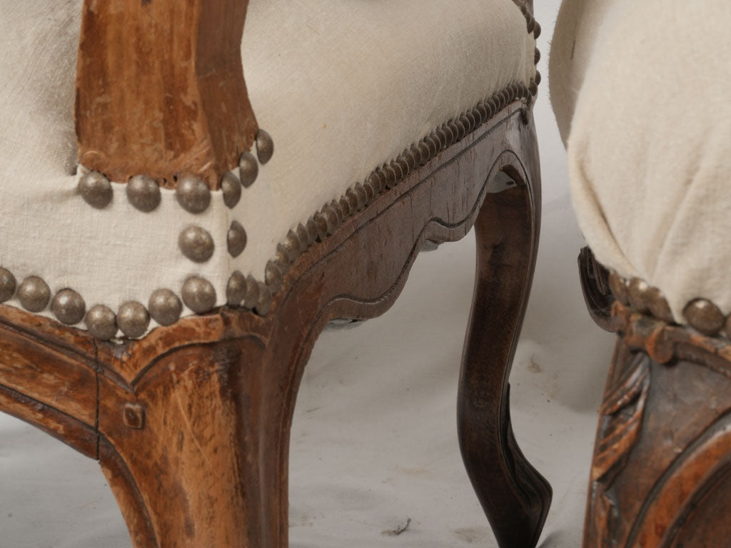 Antique Rose Crested Armchairs