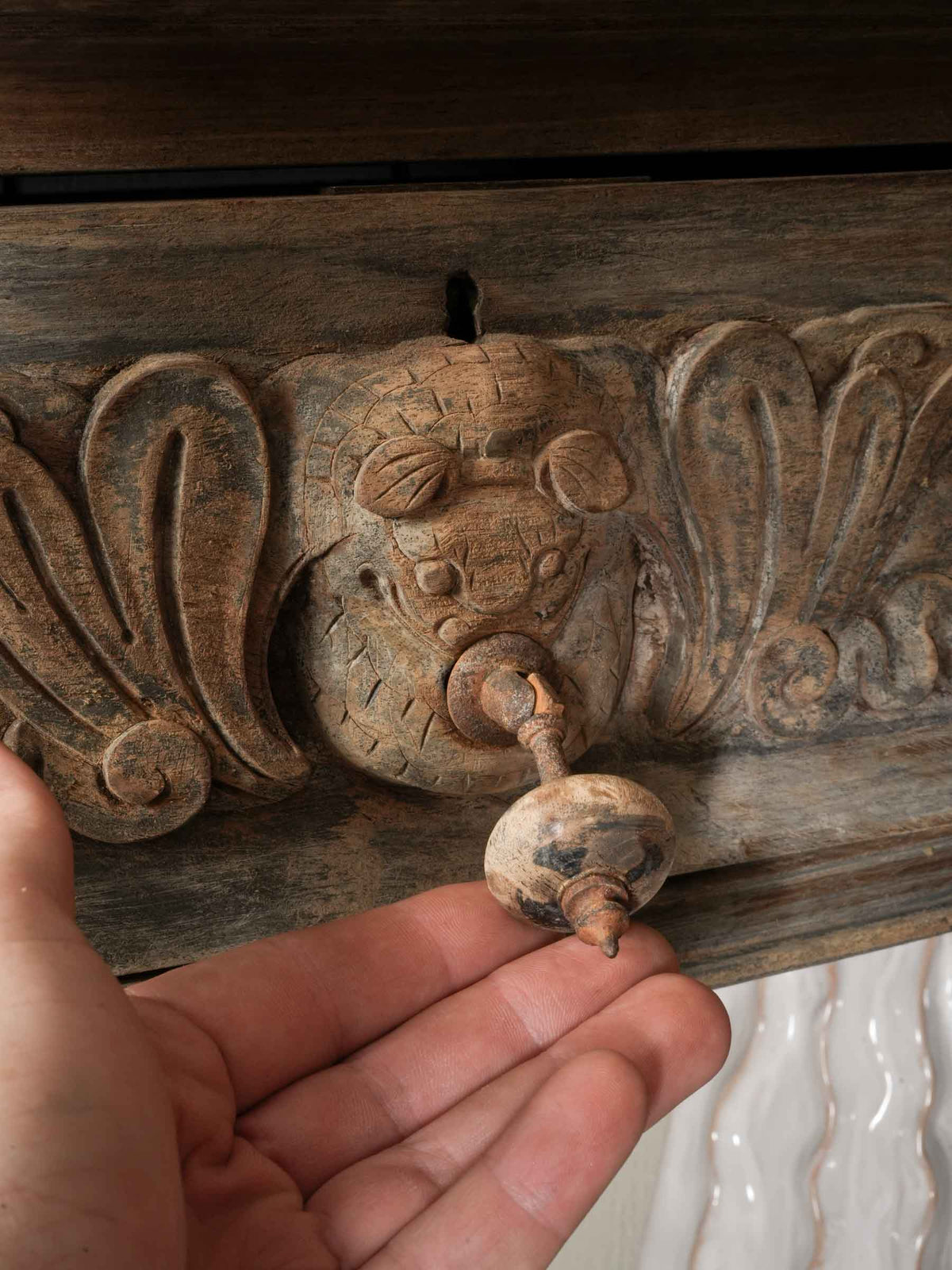 Carved Wooden Console Assembled from Antique Elements - 56¾"