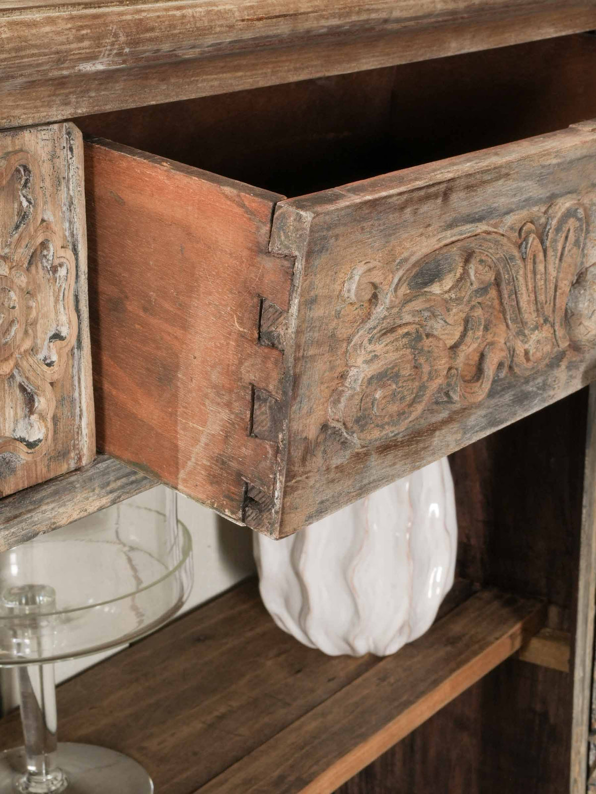 Carved Wooden Console Assembled from Antique Elements - 56¾"