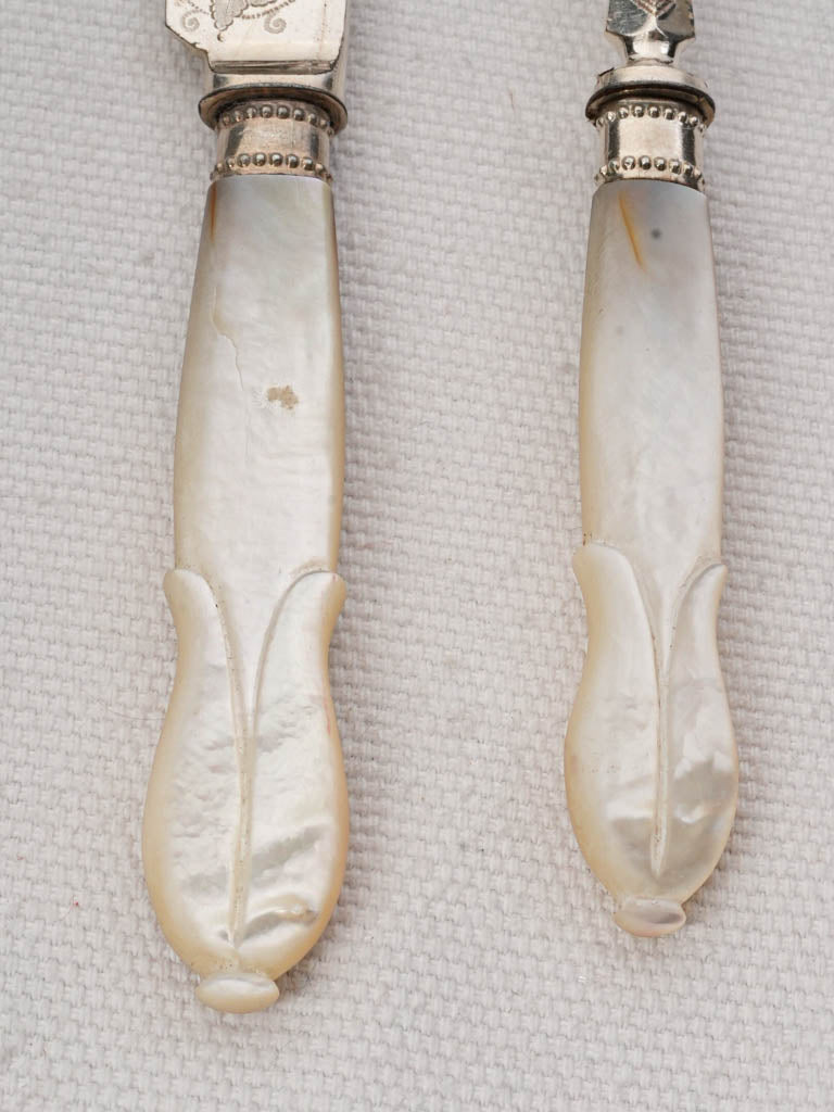 Burgundy velvet lined cutlery set