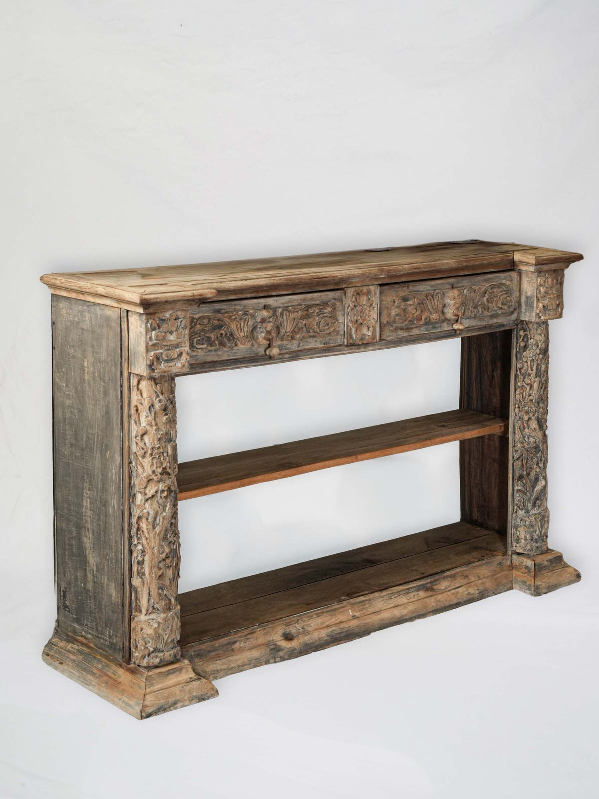 Carved Wooden Console Assembled from Antique Elements - 56¾"
