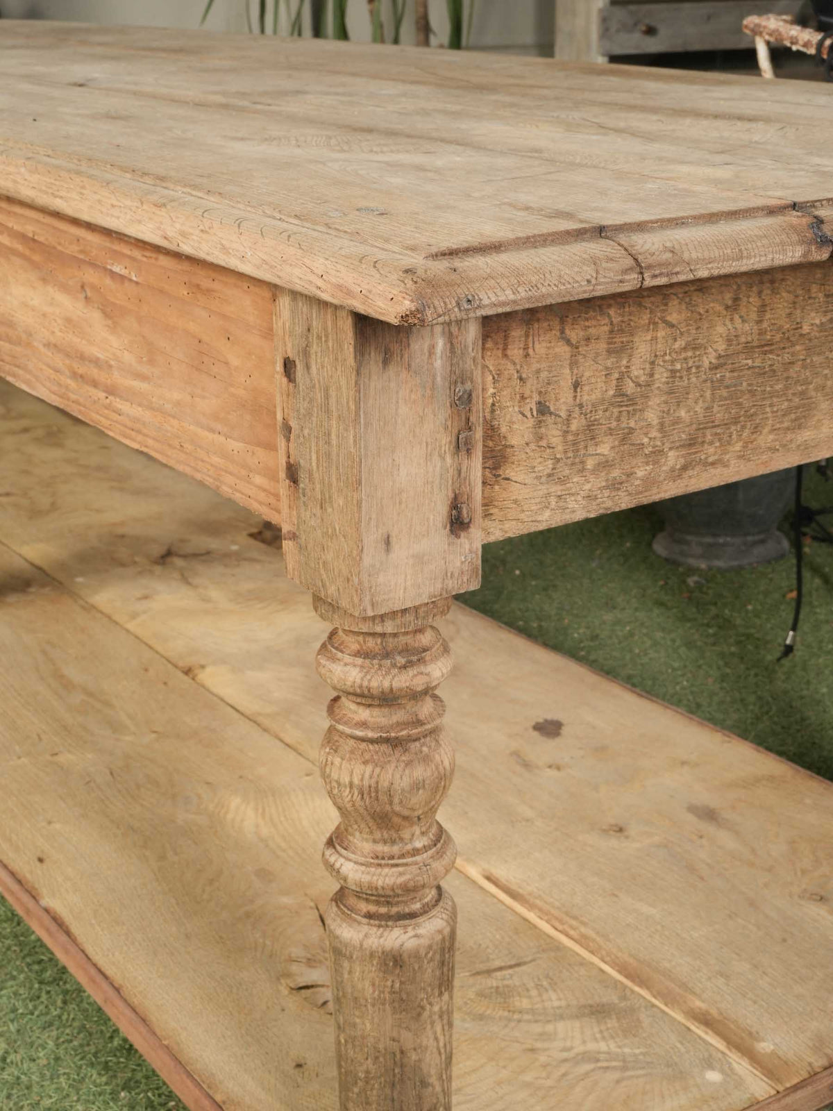Antique French Oak Draper’s Table, c. 1900 - 97¾"