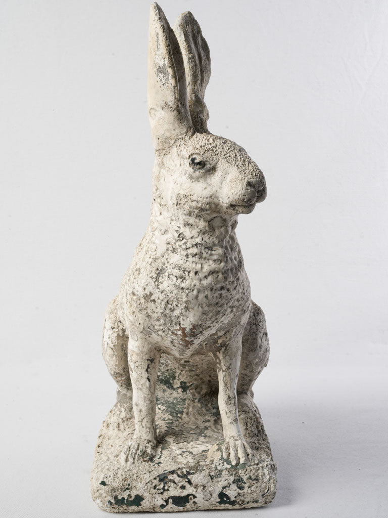 Weathered finish hare sculpture