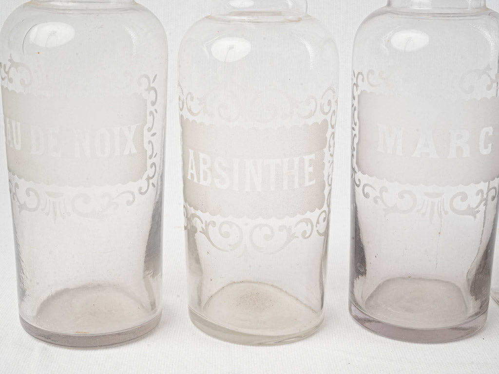 Cylindrical engraved spirits collection