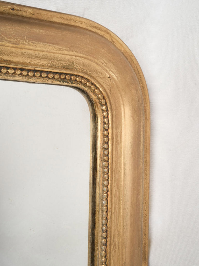 Late 19th Century French Louis Philippe Mantel Mirror Bronzine Over Gilt - 43¼" x 28"