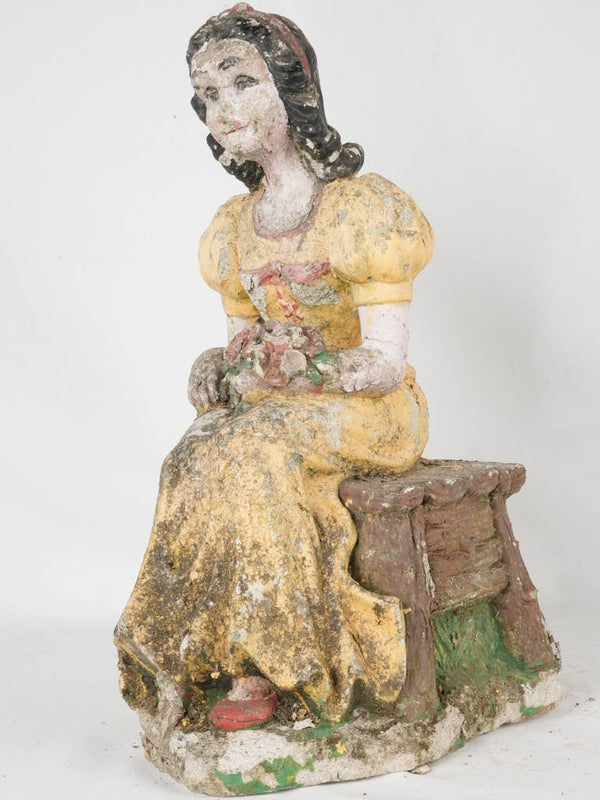 Weathered antique Snow White statue