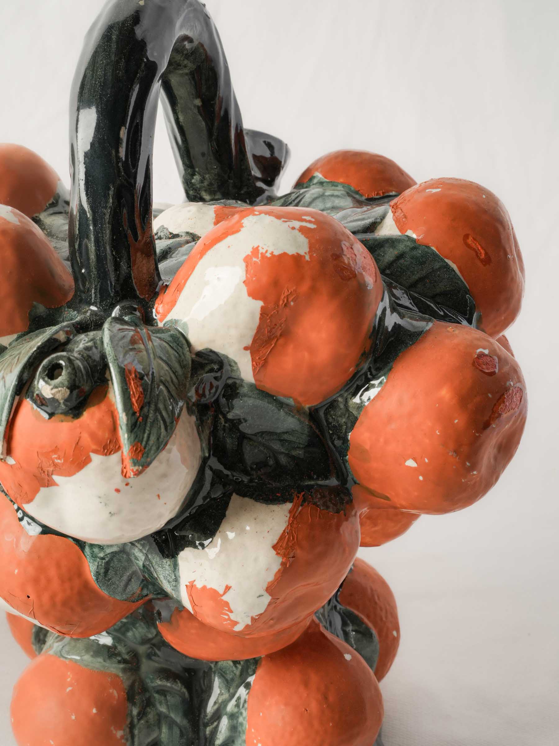 Pair of Graduated Spanish Orange-Shaped Ceramic Jugs, Circa 1960 - 11¾"