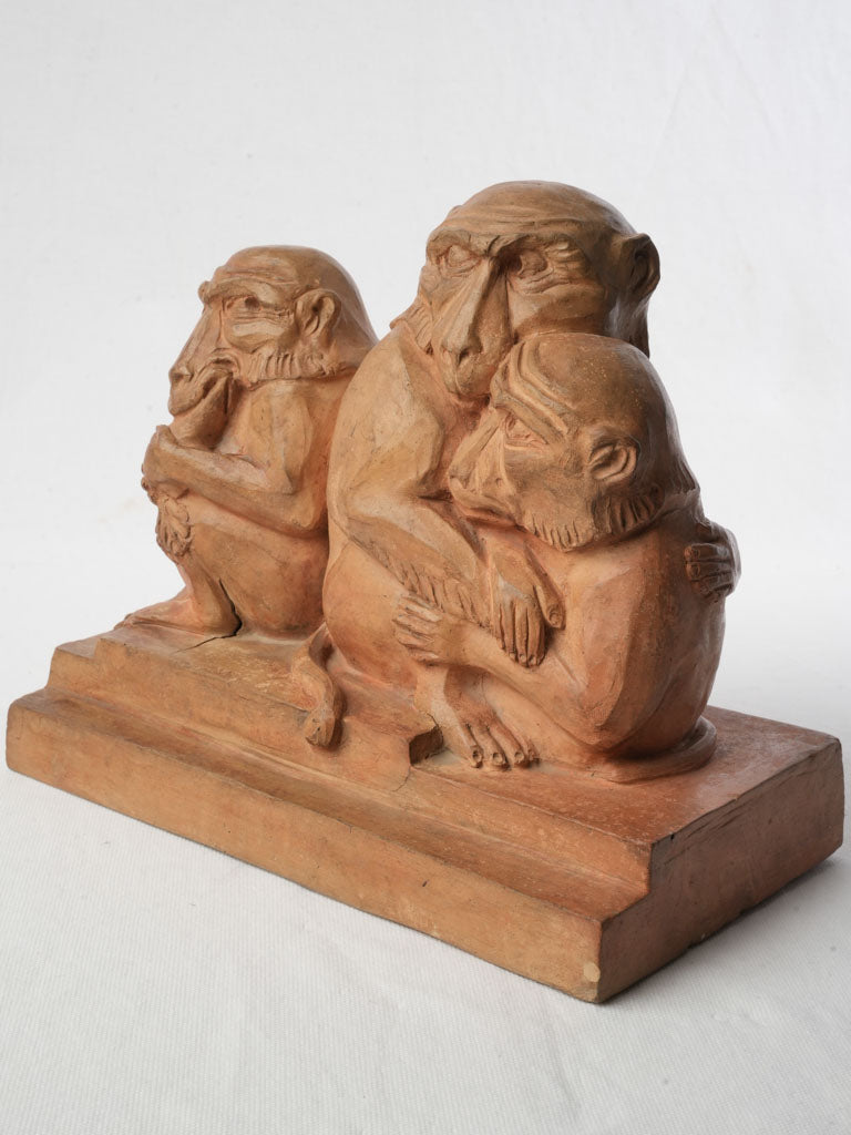 Expressive monkey family figurine