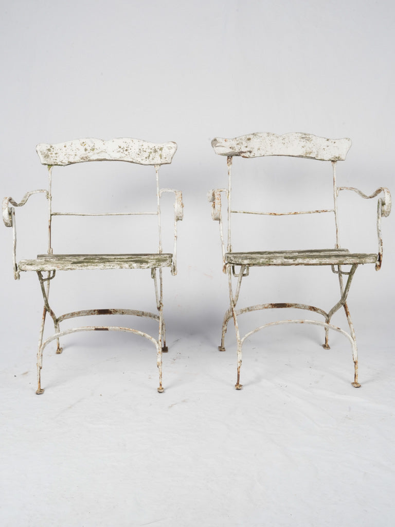 Weathered vintage patina metal seating