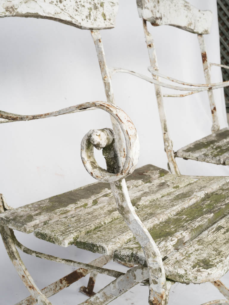 Distressed white paint antique furniture