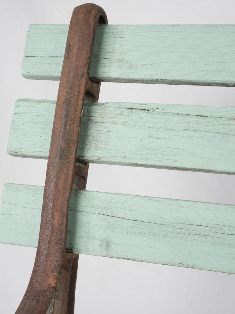 Antique French slatted garden bench - cast iron & timber 48"