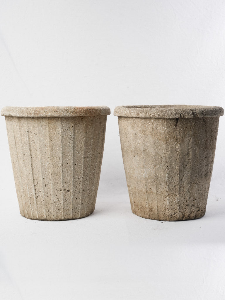 Earthy tone vintage concrete planters