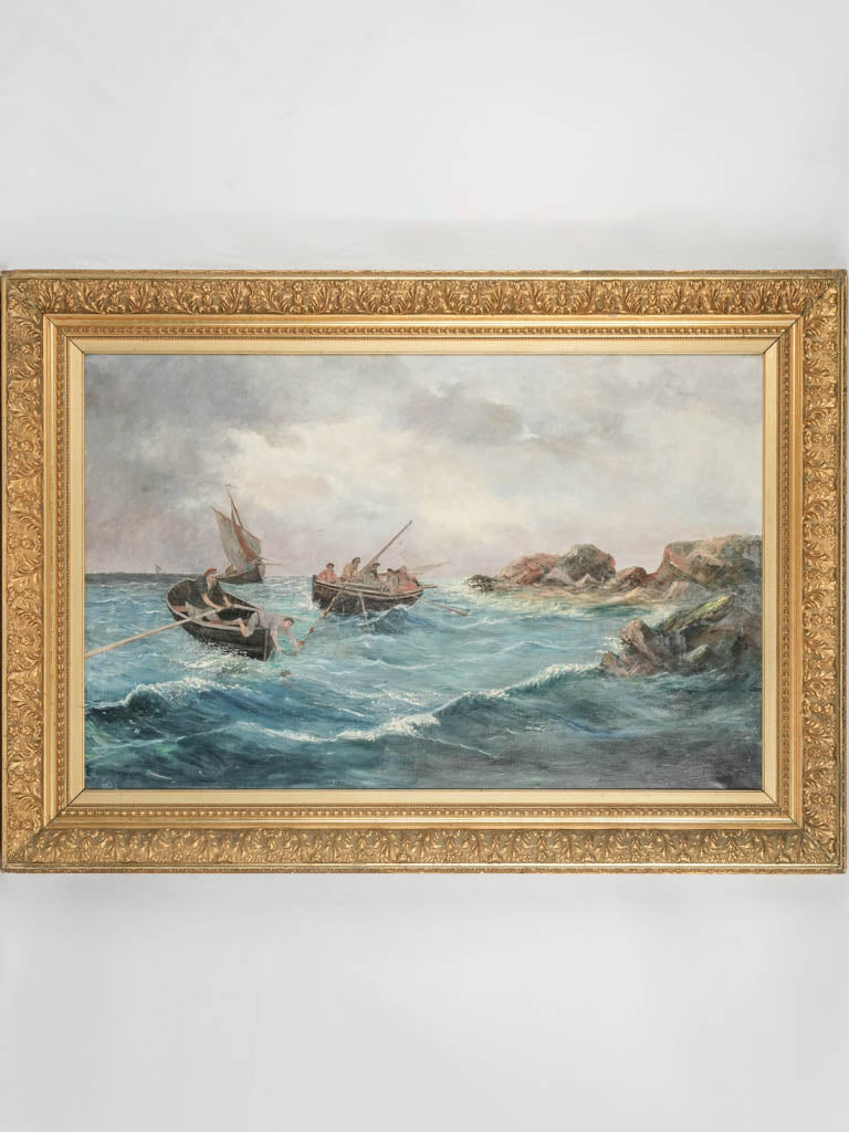 Vintage, coastal marine painting