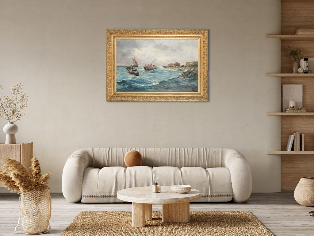 Dramatic, historic oil on canvas