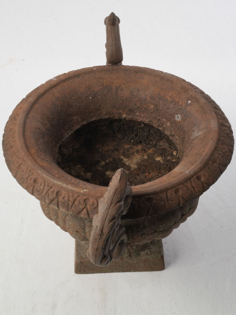 Handmade rustique cast-iron urn