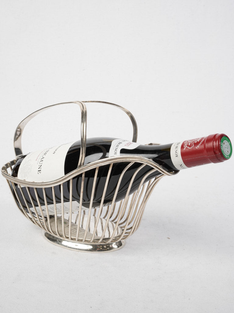 Prestigious Christofle silverplate wine cradle