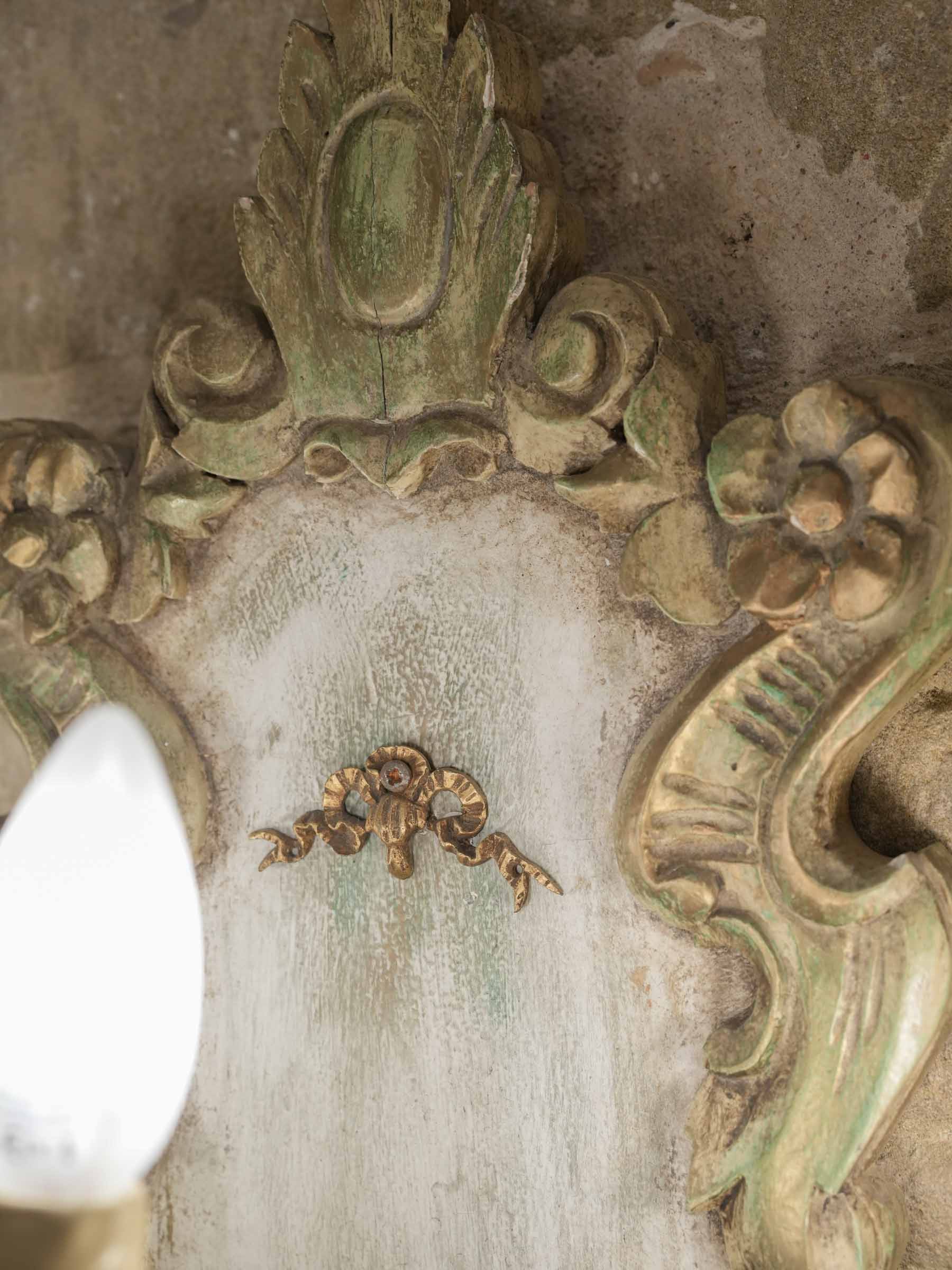 Mid 20th century Neo-Rococo Five-Light Wall Sconce w/ Crystal Prisms - 25¼"