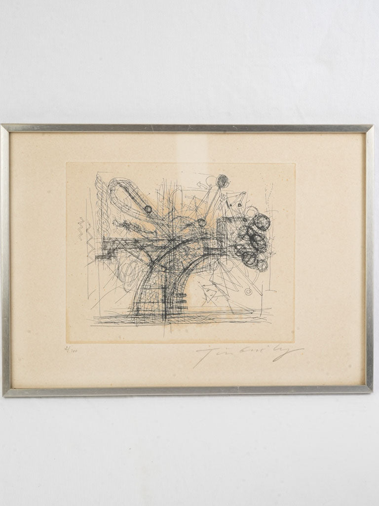 Jean Tinguely Signed Etching for Chaos No. 1 Project - 13" x 18"