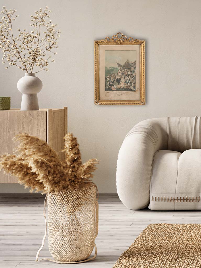 Historic wedding scene artwork