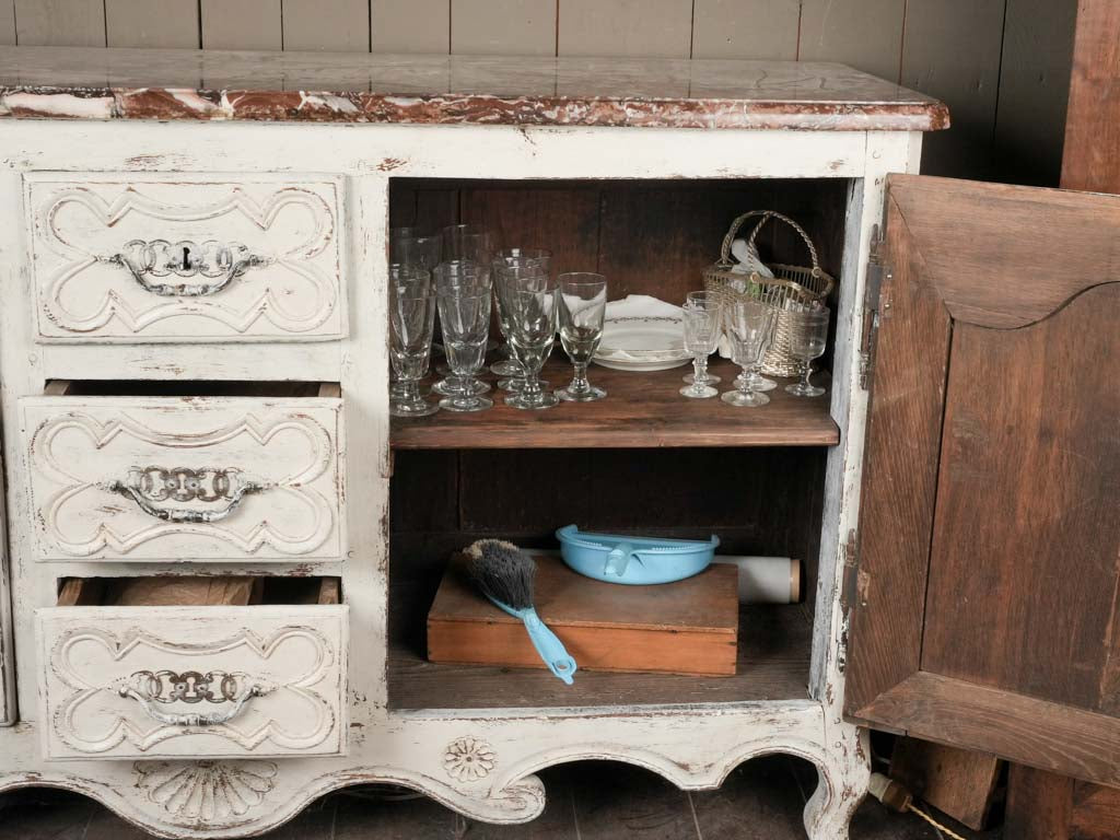 Louis XV marble buffet 66½"