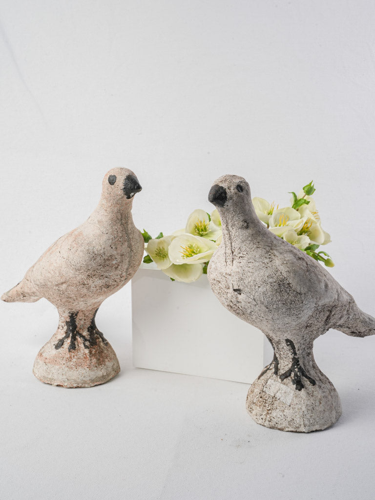 Patina-finished stylized garden ornaments