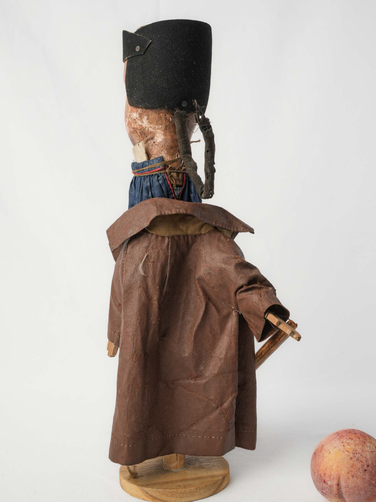 Set of Two 19th-Century French Guignol and Gnafron Hand-Carved Wooden Puppets - 18½"