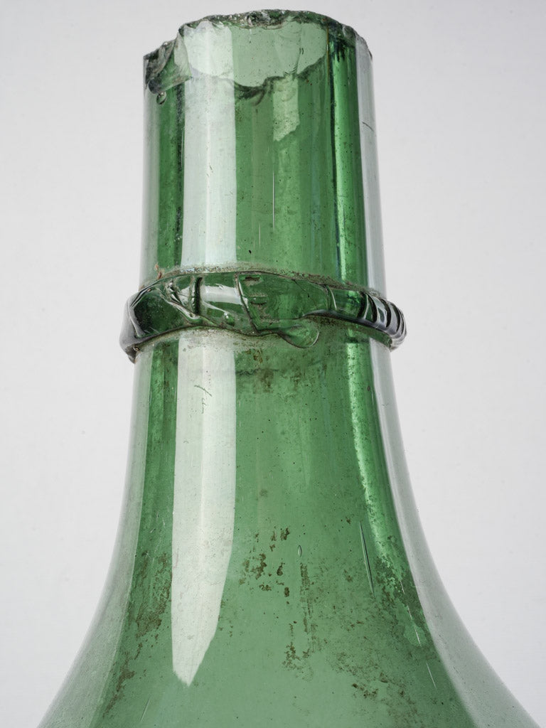 Organic form vintage green bottle