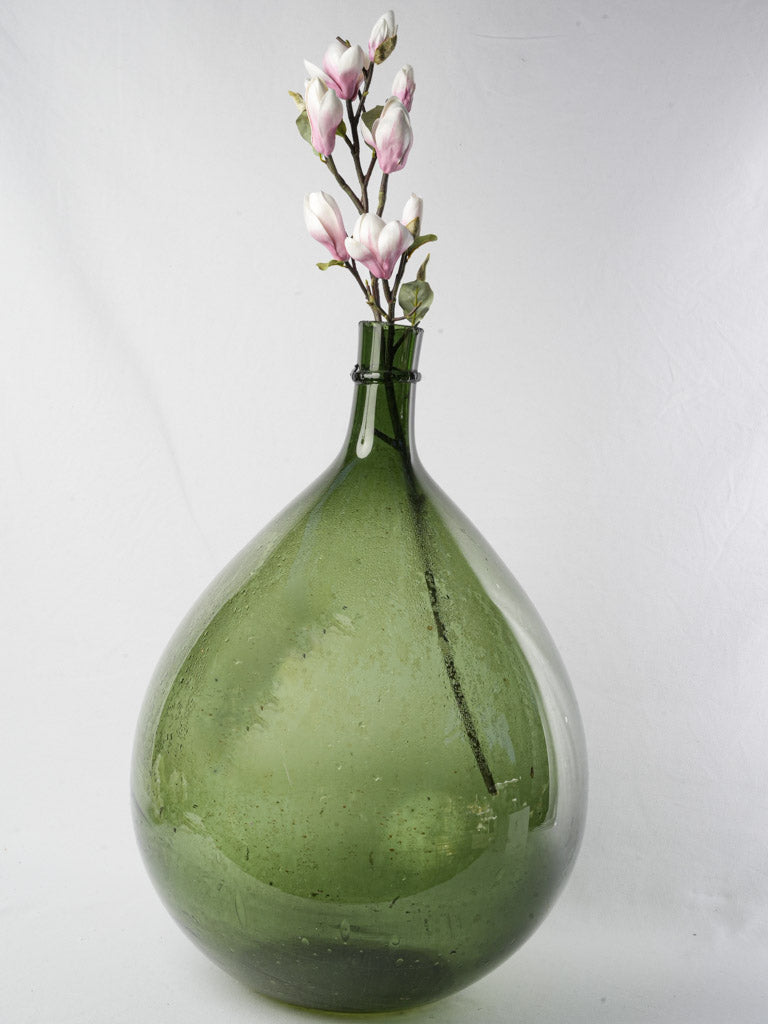 Rustic mouth-blown demijohn vessel