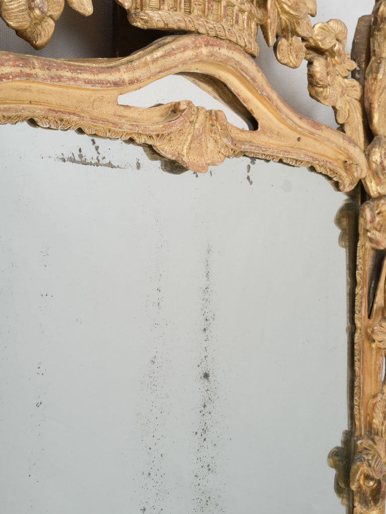 Elegant Floral Basket Wall Mirror