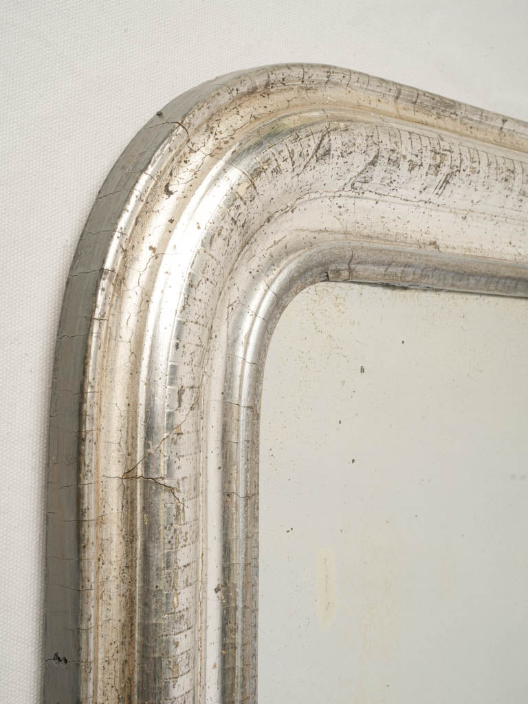 Beautiful Louis Philippe Silver Leaf Overmantel Mirror - 42½" x 29¼"