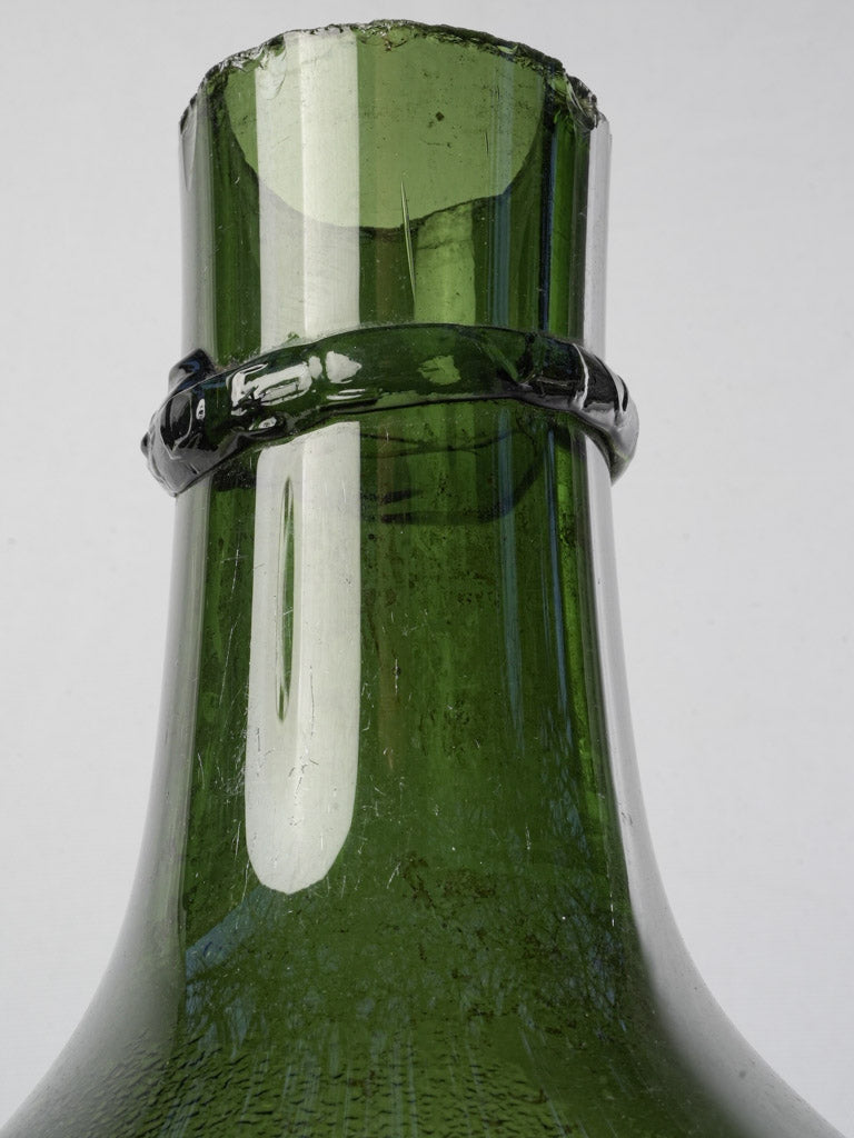 Handcrafted green demijohn bottle