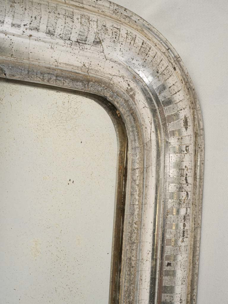 Beautiful Louis Philippe Silver Leaf Overmantel Mirror - 42½" x 29¼"