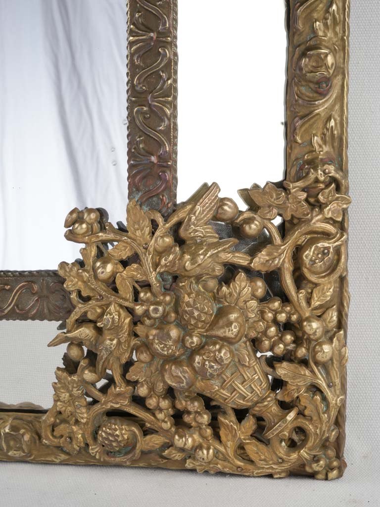 Vintage copper cornocopia bouquets mirror