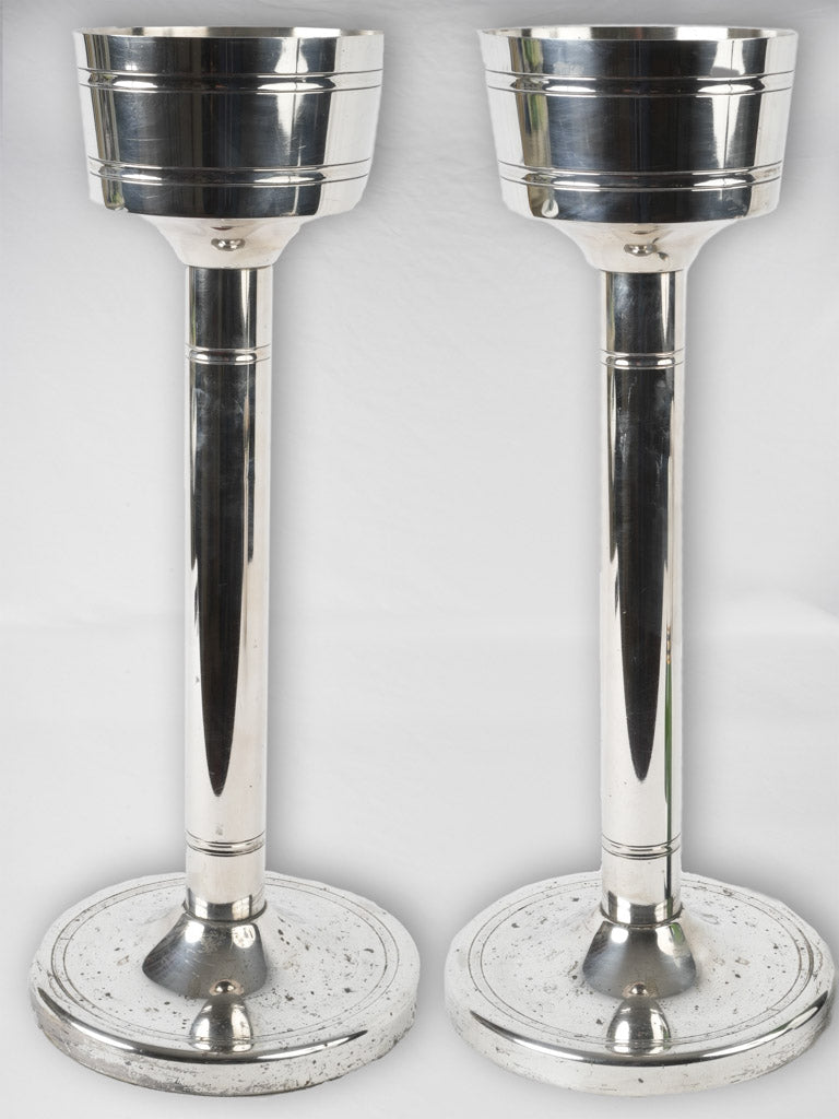 Elegant silver-plated 19th-century Champagne stands