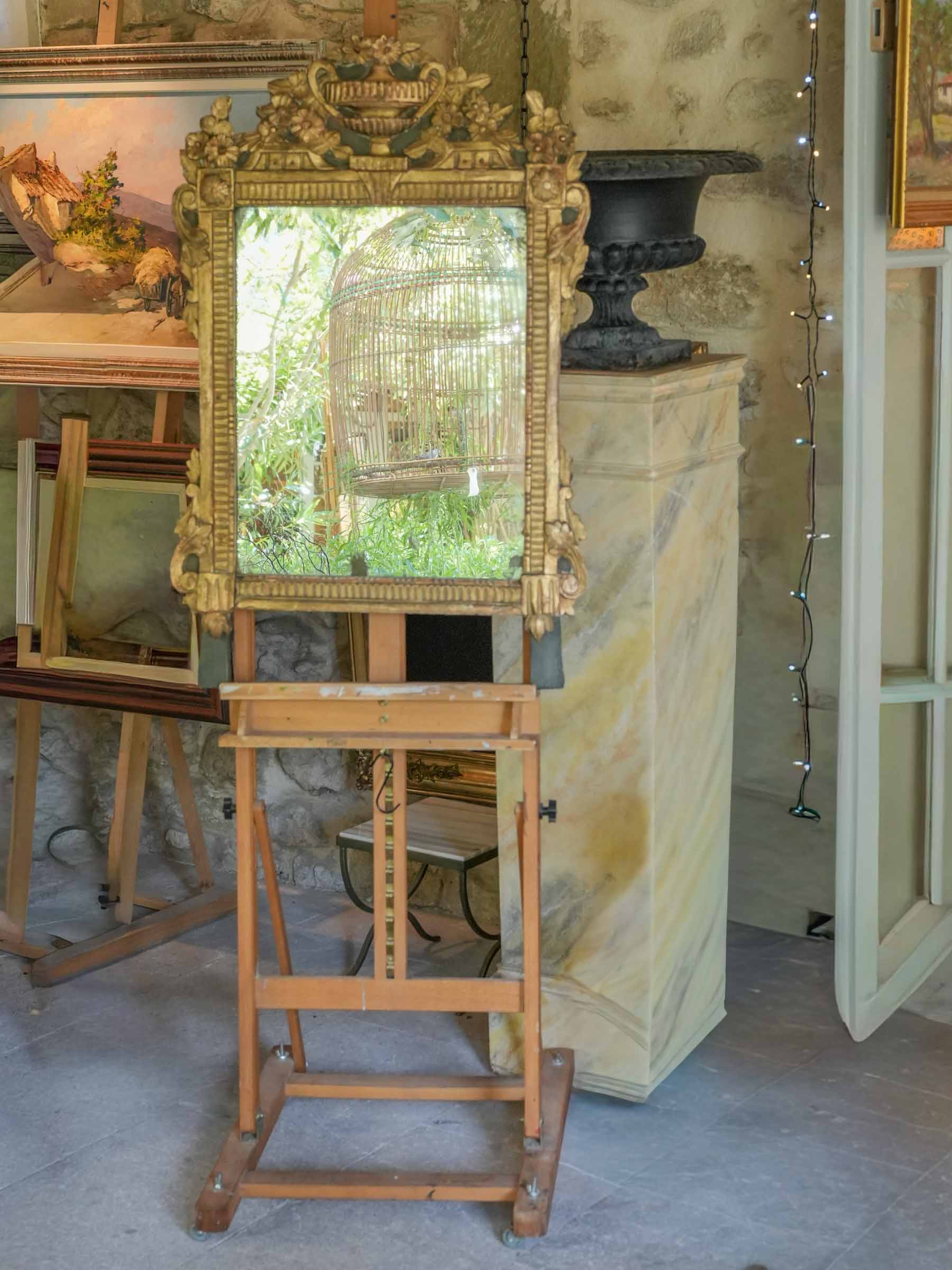 18th-Century French Giltwood Miroir de Mariage - 37½" x 24¾"