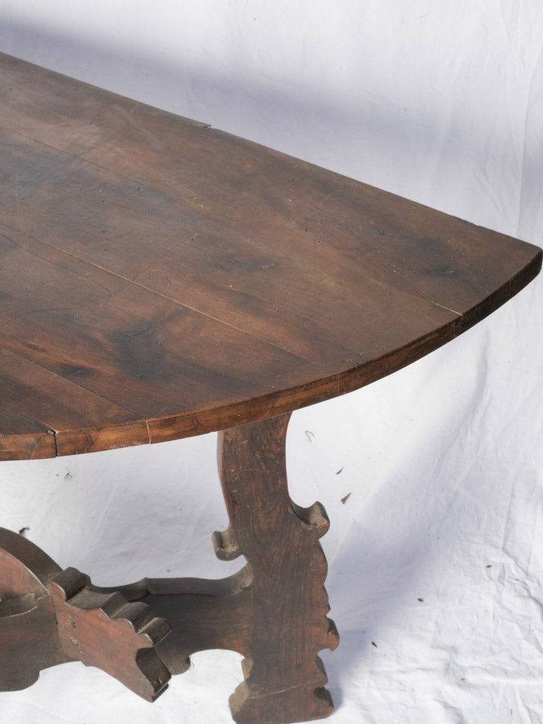 Boldly carved walnut console table