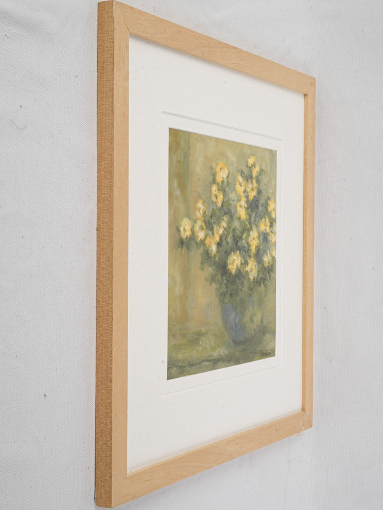 Contemporary Floral Painting By Karibou - “Un Cadeau” 15" X 15"