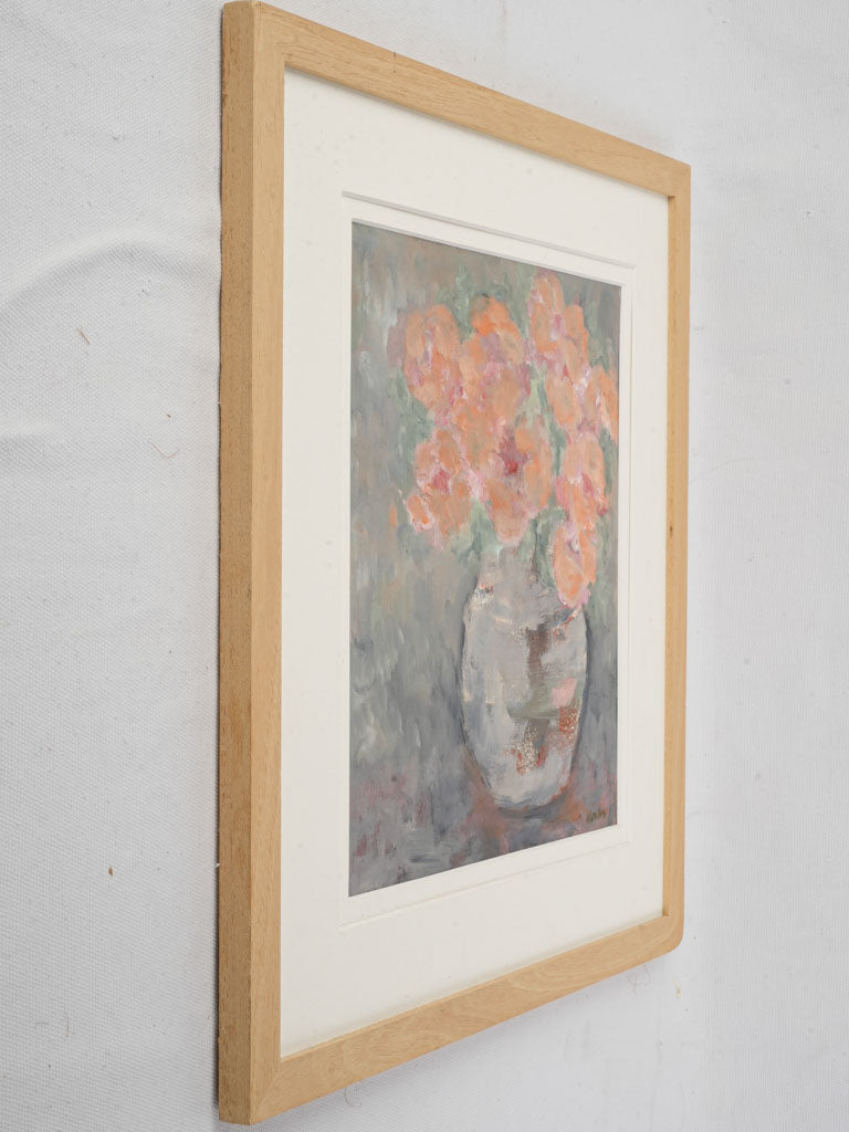 Contemporary Floral Painting By Karibou - “Le Bouquet De Susannah” 15¾" X 17"