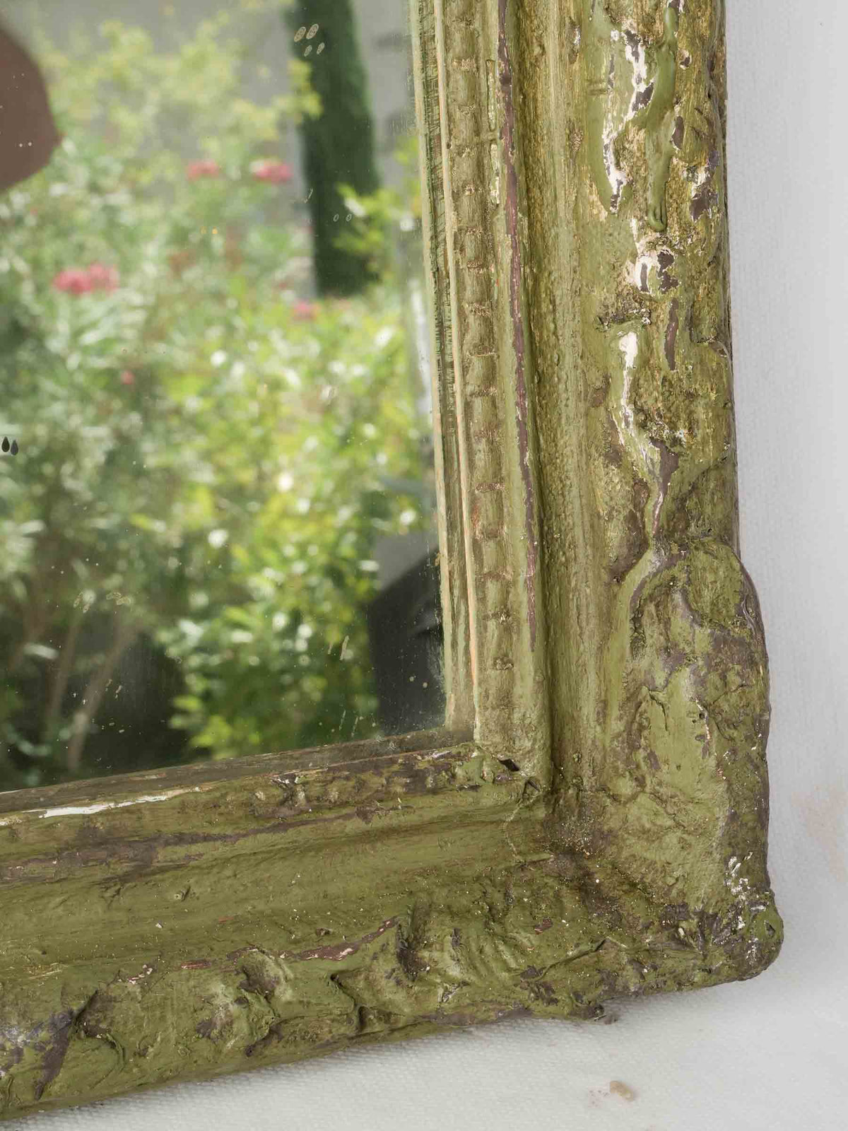 Historic irregular surface mirror.