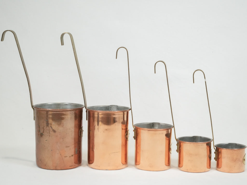 Weathered Antique Copper Pottery Jugs