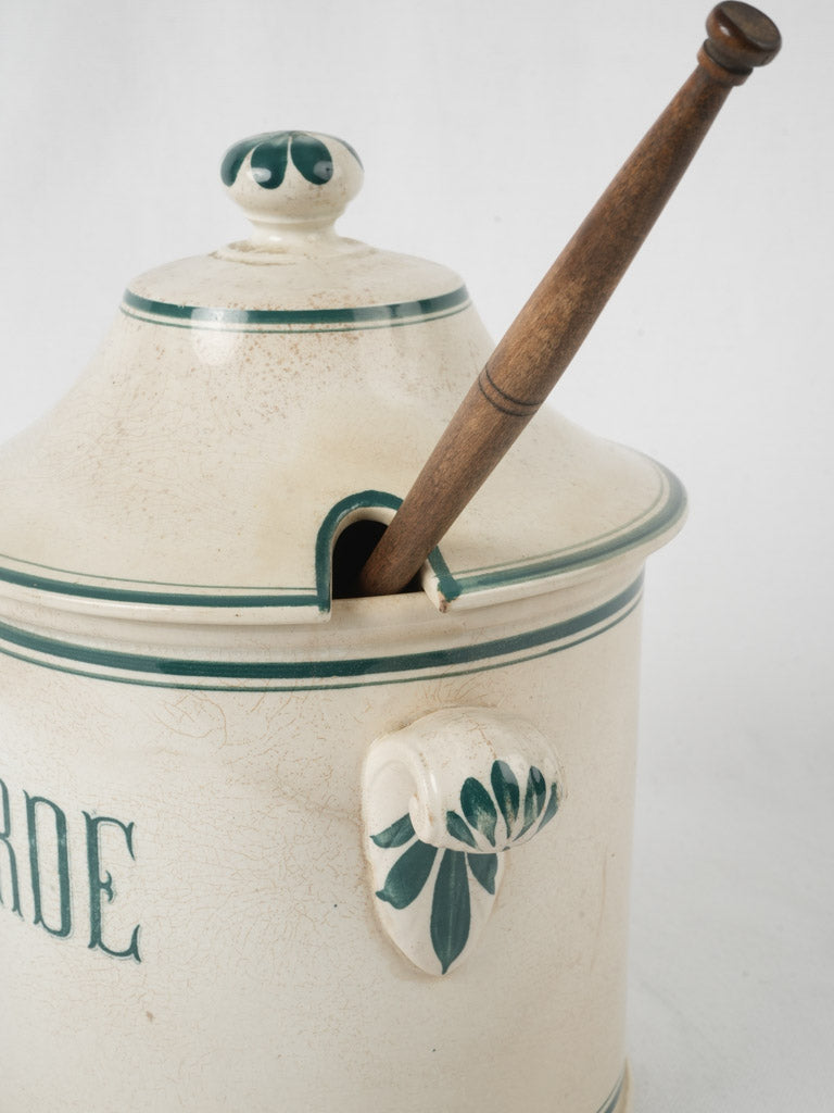 Unique French blue-green accent crock