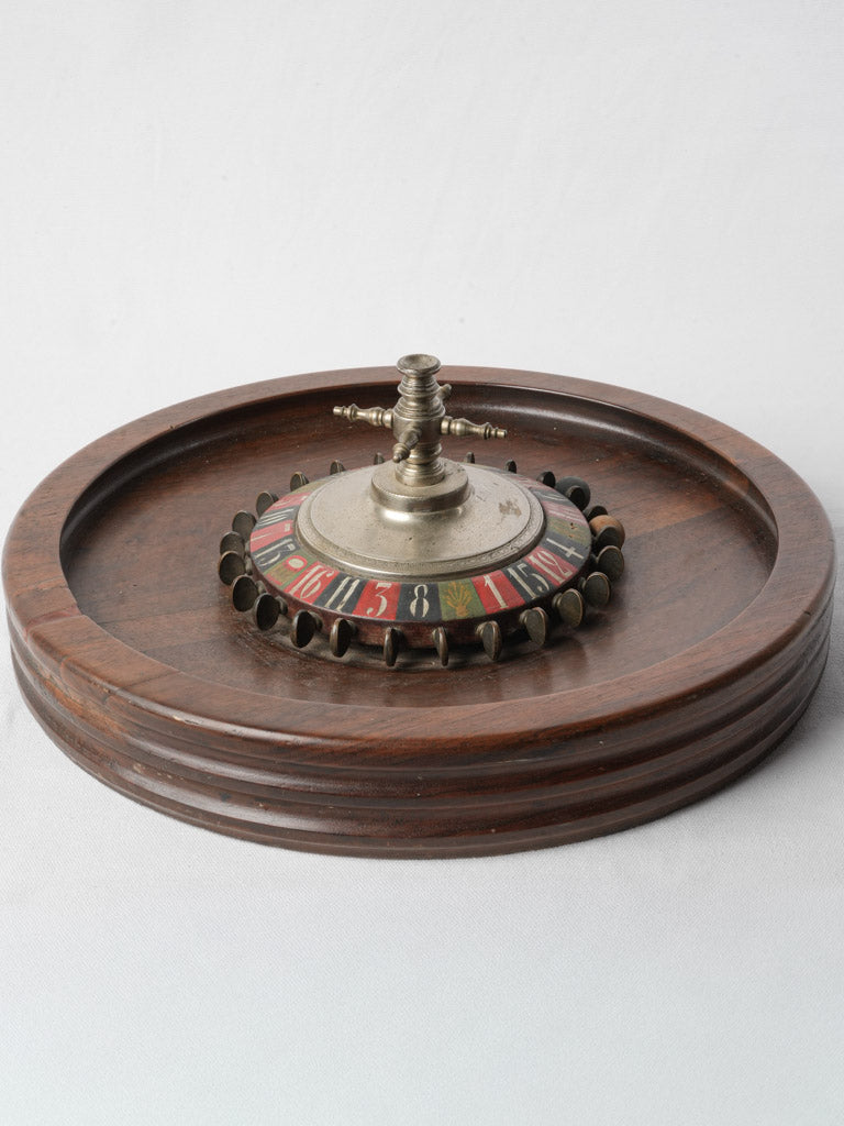 Antique French wooden roulette wheel