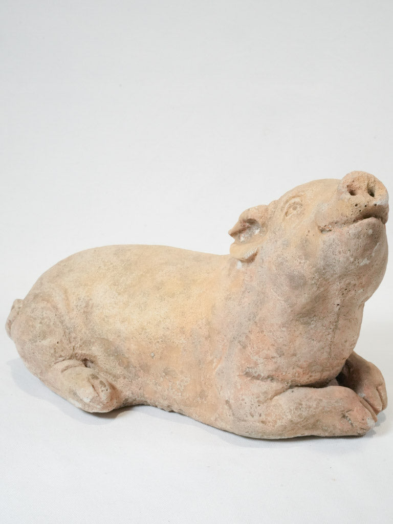 Outdoor concrete pig decor