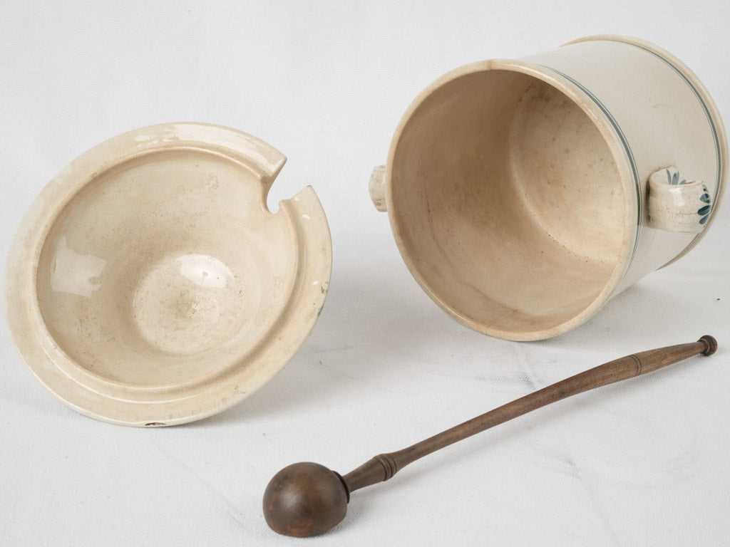 Rare 19th-century French condiment crock