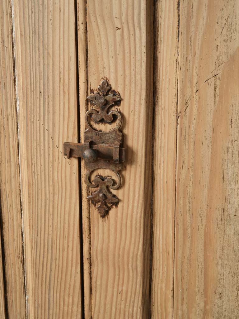 Oxydized iron escutcheon style cupboard