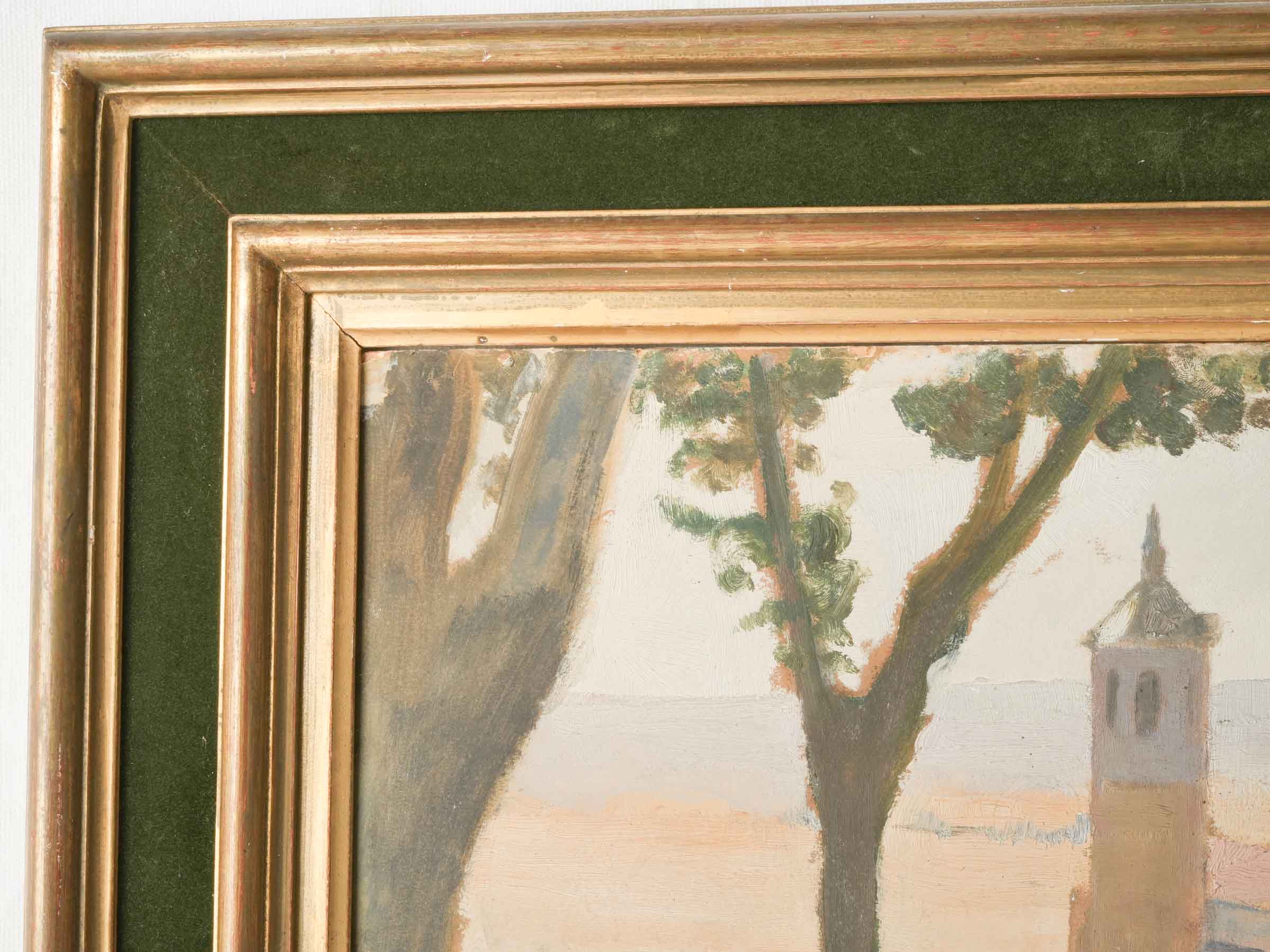 Serene Mediterranean Landscape, Oil on Panel by Maurice Miniot, Signed and Dated 1935 - 24¾" x 28¾"